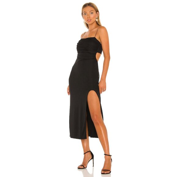 Cinq a Sept Mariah Midi Dress in Black - Picture 3 of 4